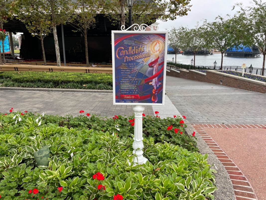 2022 EPCOT International Festival of the Holidays Candlelight Processional sign 4
