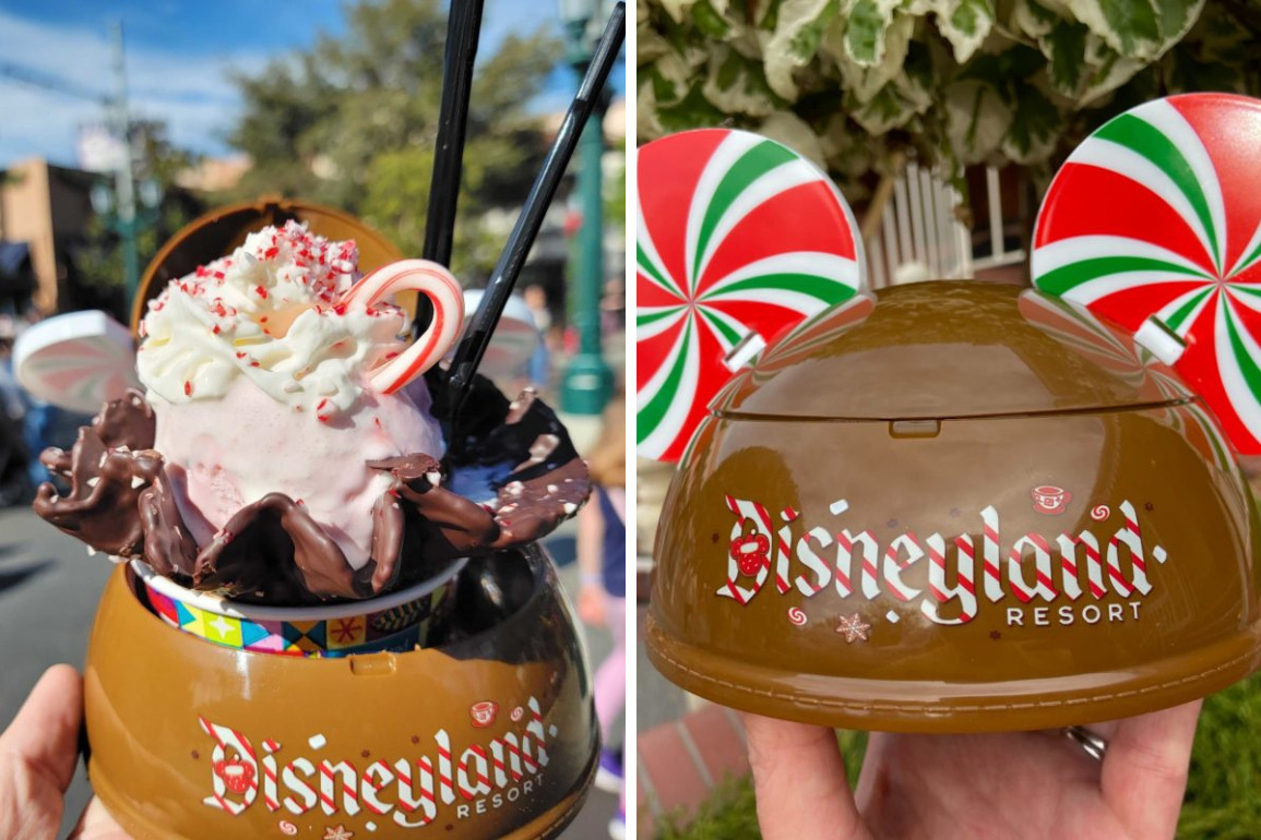 DLR DCA Clarabelles Chocolate Peppermint Ice Cream Sundae Gingerbread Mickey Ear Hat Bowl