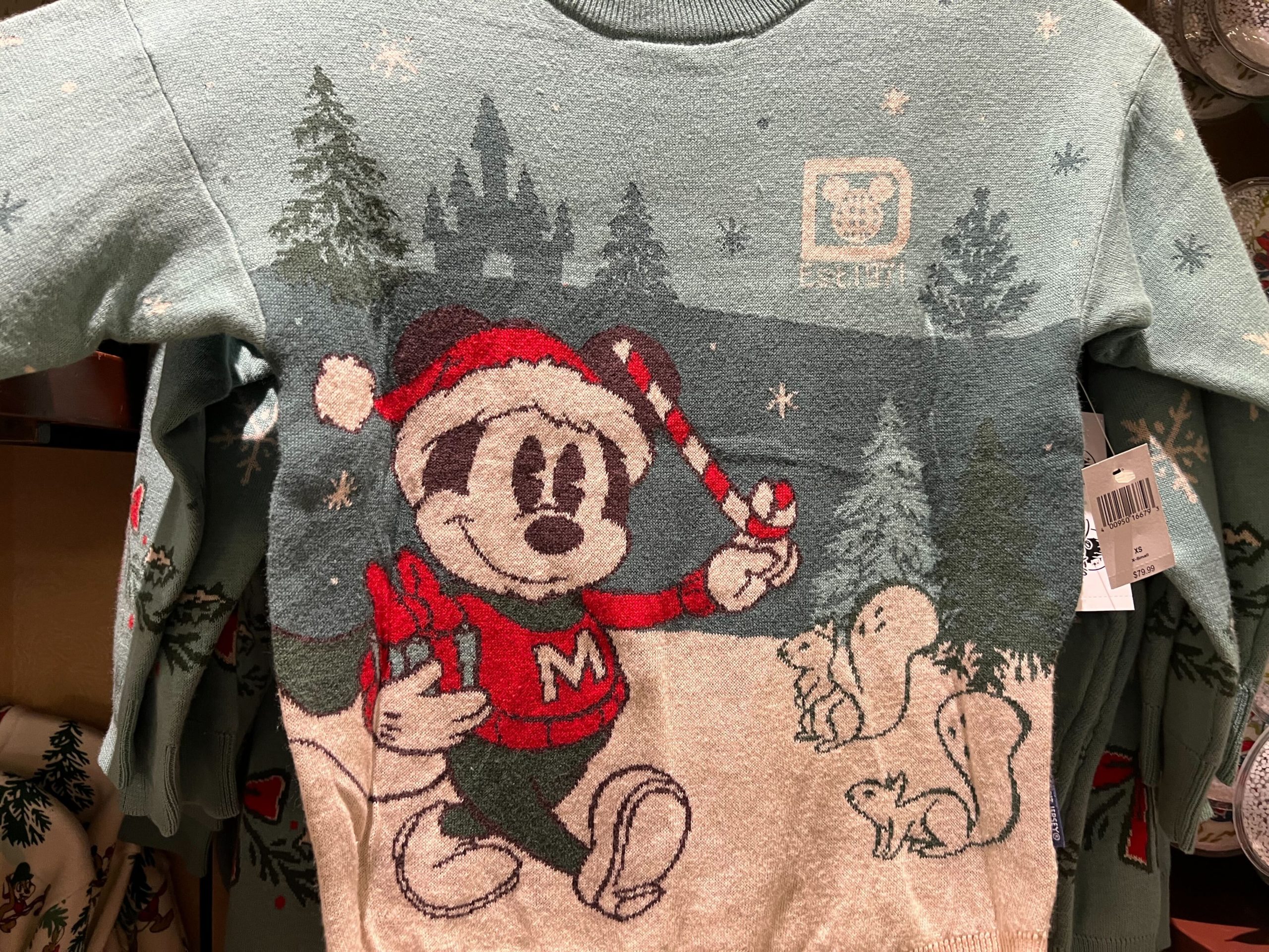 Mickey Mouse youth holiday spirit jersey sweater close up front