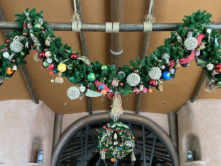 Out front at the entrance of disney animal kingdom lodge holidays 2022 6