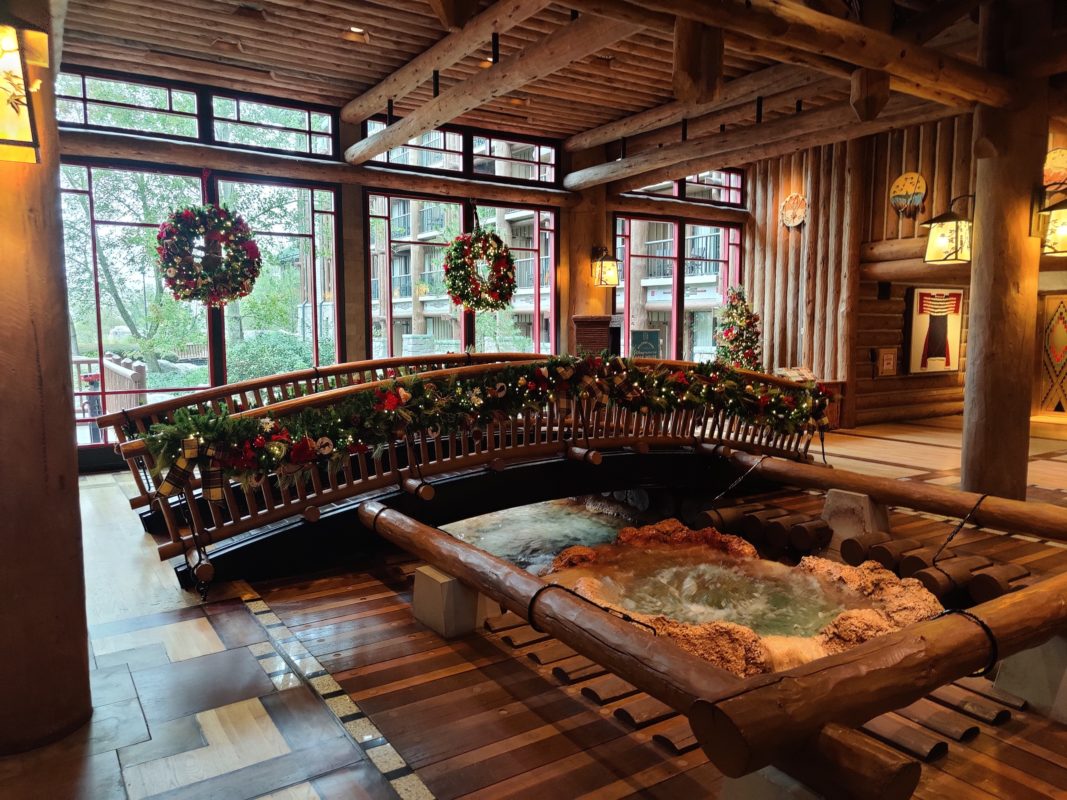 Wilderness Lodge Christmas decor bridge