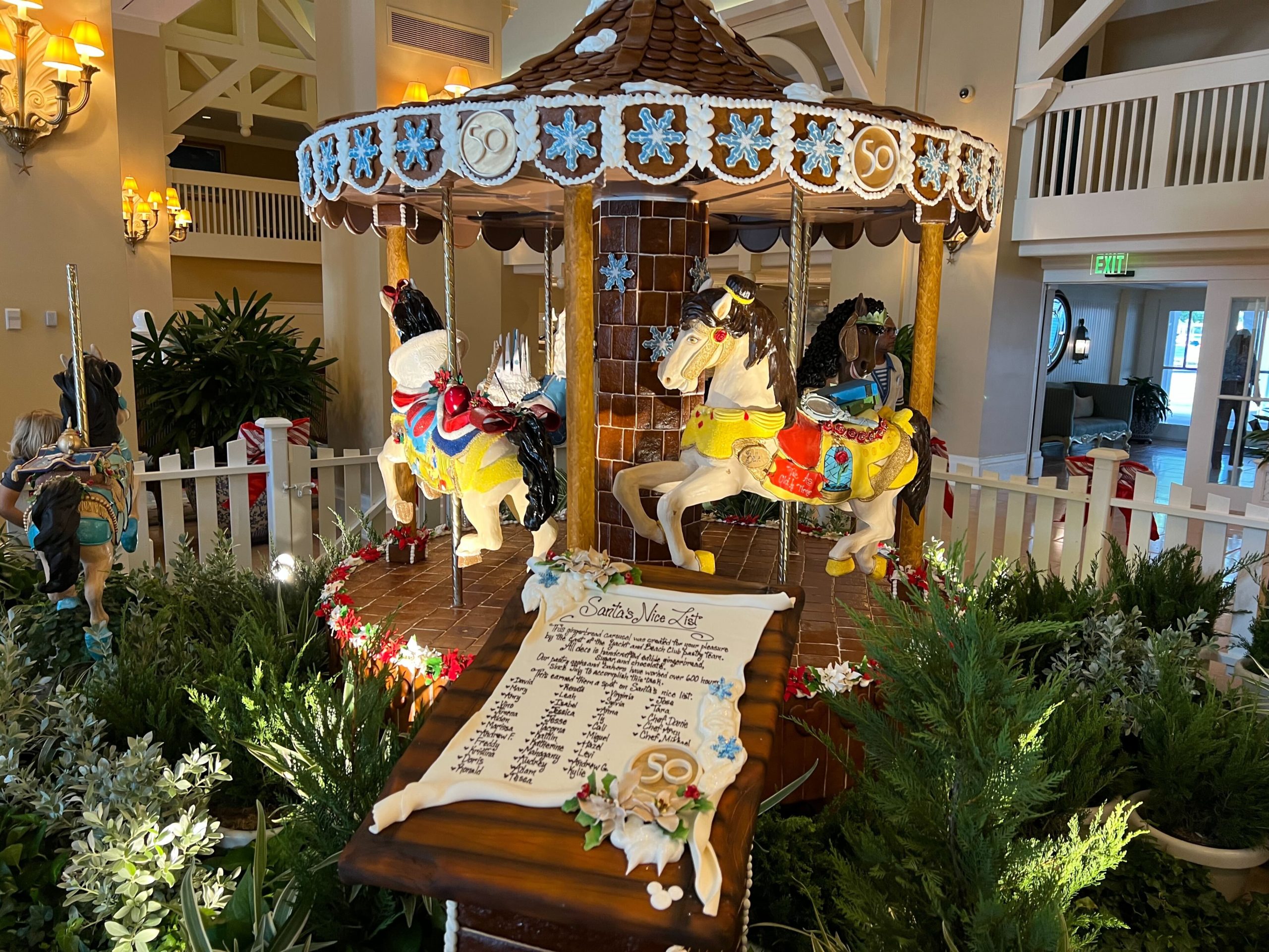 Yacht Club gingerbread carousel close up