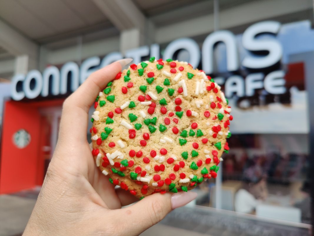 Holiday Sugar Cookie outside Connections Cafe