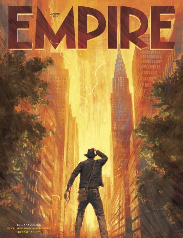 Empire cover featuring illustration of Indiana Jones 5 in NYC