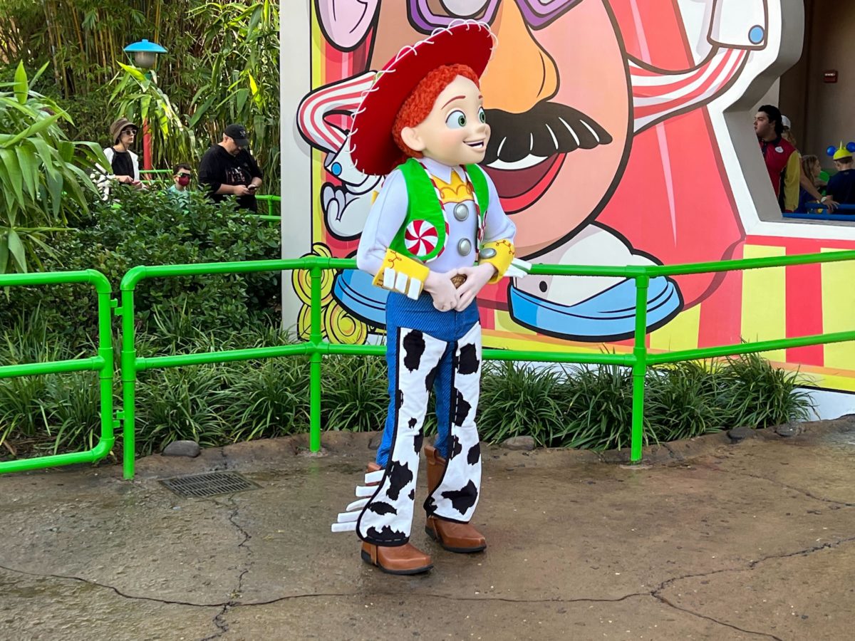 Jessie in holiday vest at Toy Story Land