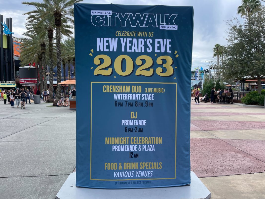 citywalk nye new years even sign 2022 orlando universal