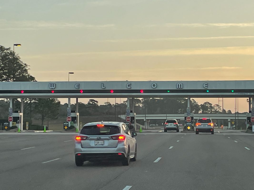 EPCOT parking toll plaza welcome 3