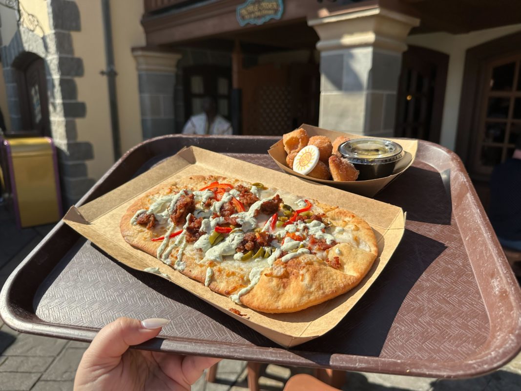 New Chorizo Flatbread and Malasada from Pinocchio Village Haus