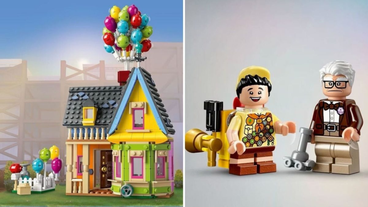 up house lego set collage