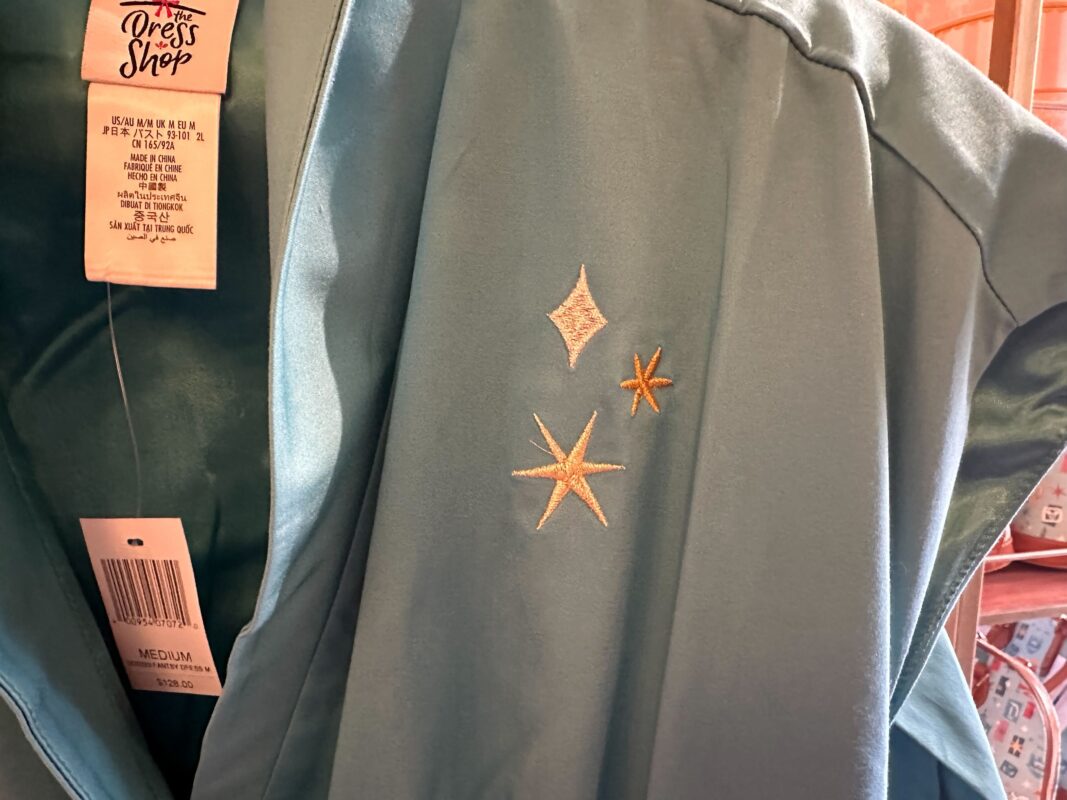 This Disneyland Fantasyland dress features embroidered stars.