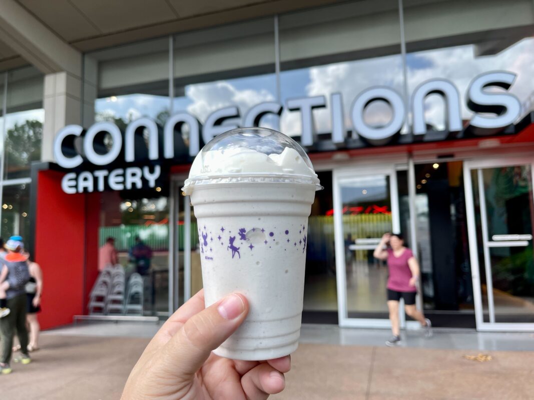 A new vanilla milkshake is available at Connections Eatery in EPCOT.
