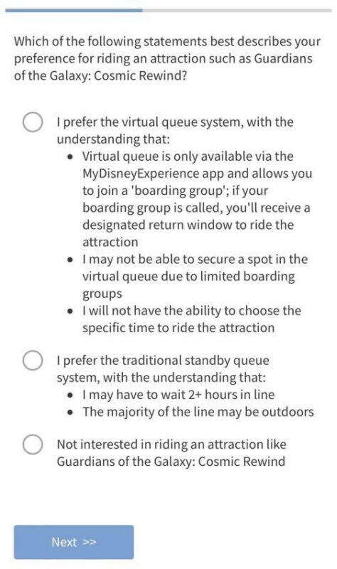 cosmic rewind queue survey