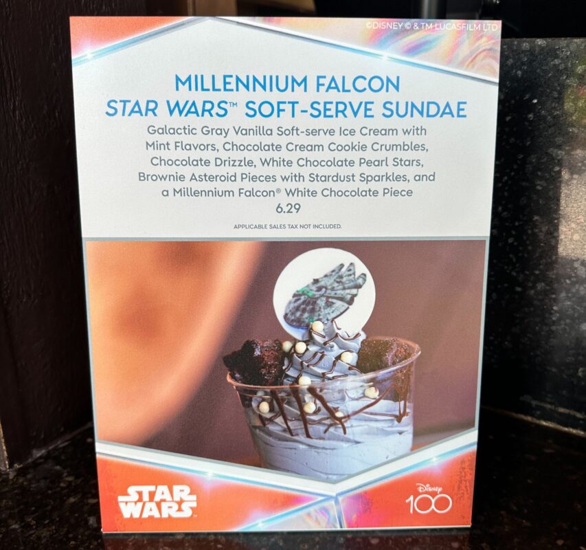 millennium falcon sundae sign