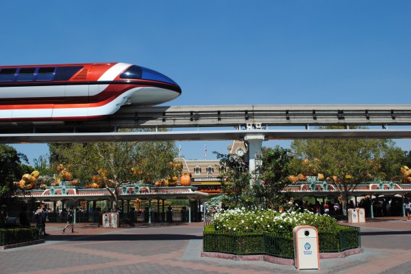 In this picture even the Monorail is the color of a pumpkin.