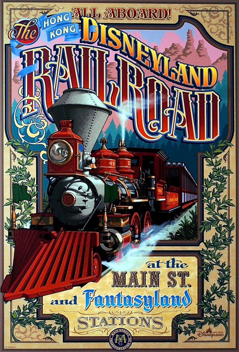 This familiar looking poster actually promotes the Hong Kong Disneyland Railroad.