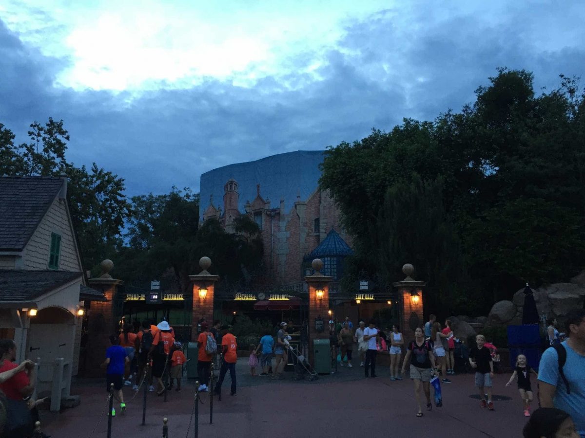 Picture of the recent facade and queue work on The Haunted Mansion, Walt Disney World