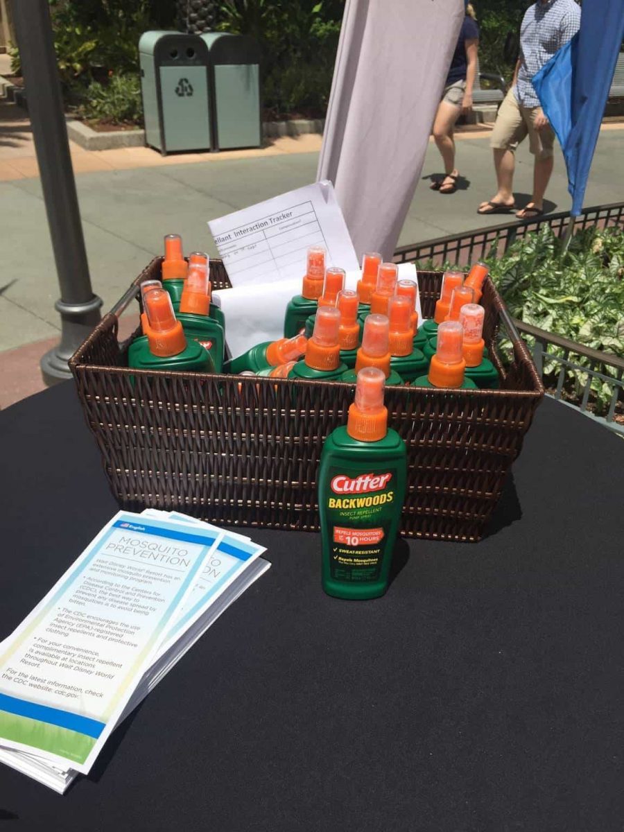 Repellent Basket at a kiosk in Disney Springs
