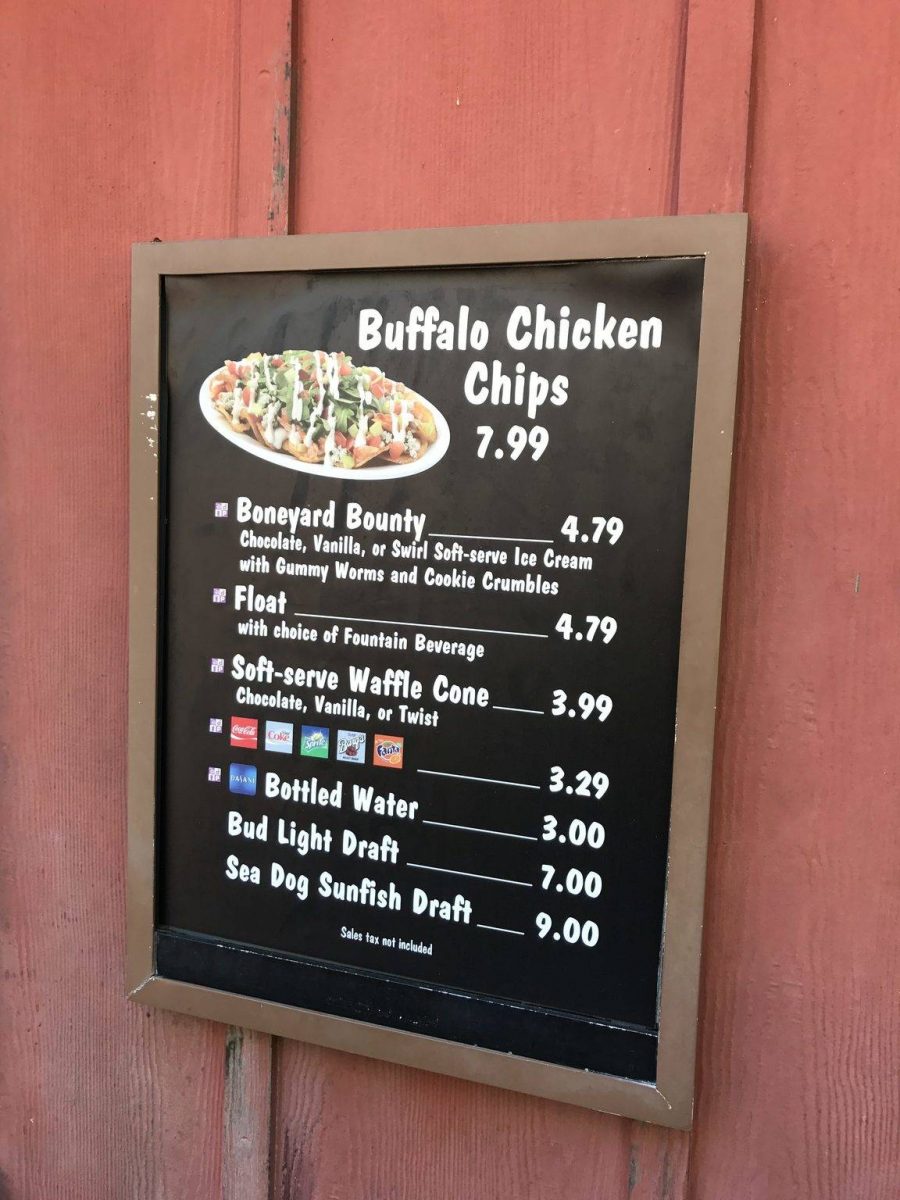 Trilobites menu, Disney's Animal Kingdom theme park