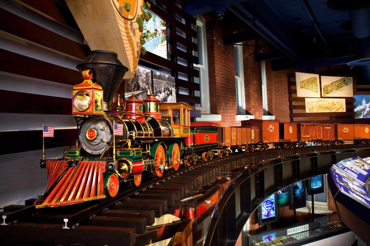 The actual Lillie Belle from Walt’s backyard remains on regular display in the museum’s Main Galleries. It is the little train that spawned a game-changing amusement experience. Photo courtesy of the Walt Disney Family Museum