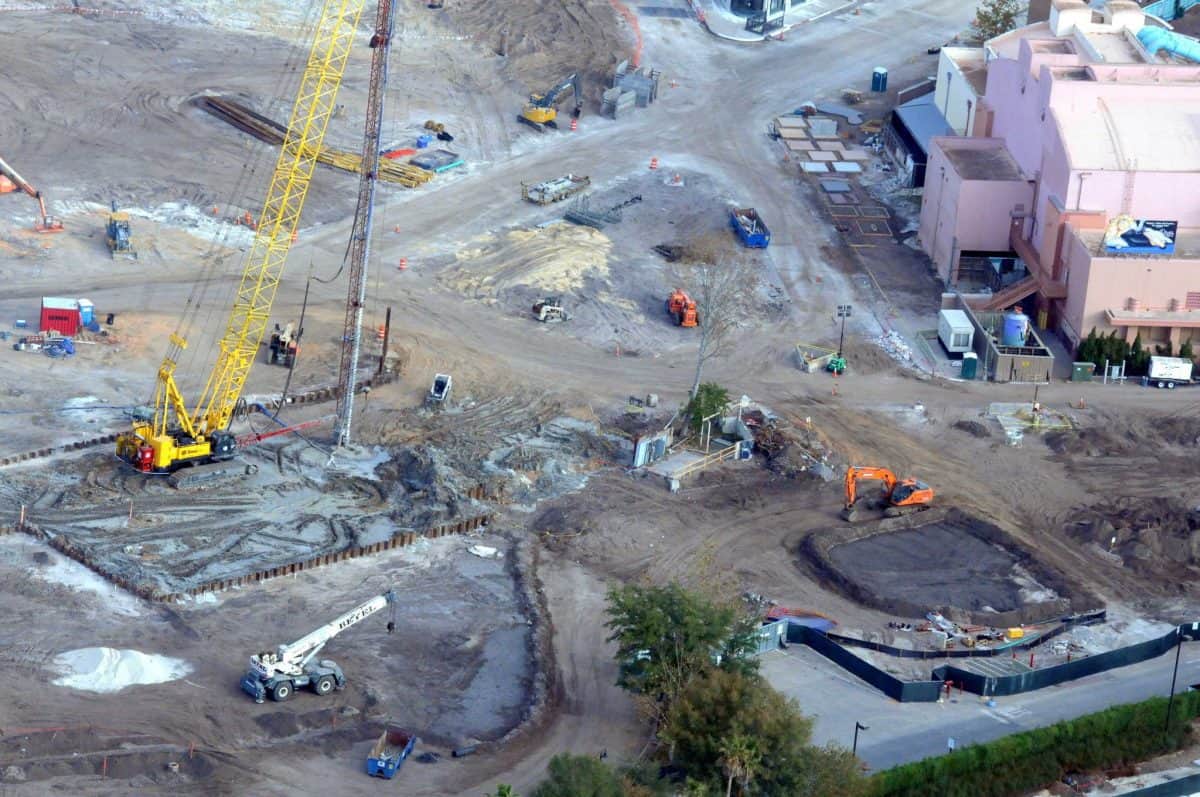 Aerial View of Construction at Hollywood Studios, Latest Progress on Toy Story & Star Wars Lands