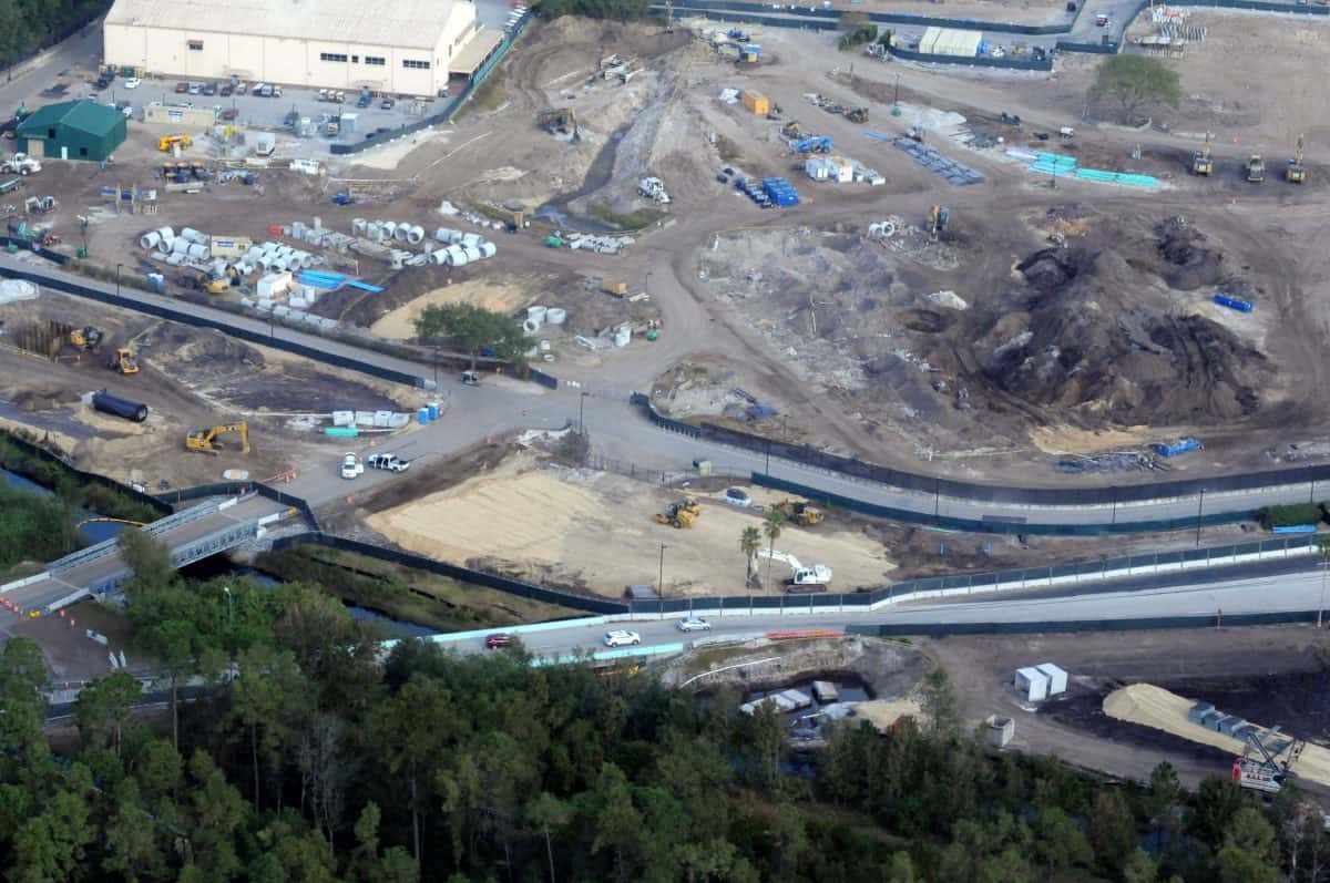 Aerial View of Construction at Hollywood Studios, Latest Progress on Toy Story & Star Wars Lands